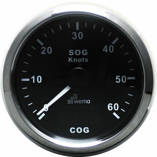 GPS NOPEUSMITTARI 60 S, MUSTA/RUOSTUMATON TERÄS