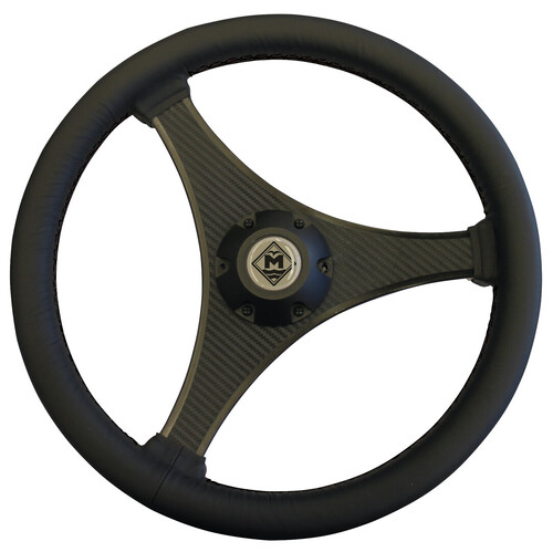 NAHKAINEN OHJAUSPYÖRÄ MUSTA/MUSTA/HIILIKUITU