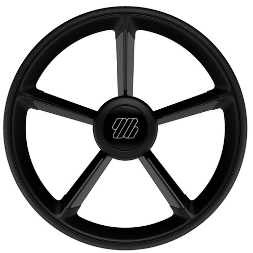 OHJAUSPYÖRÄ 350MM MUSTA/MUSTA V75