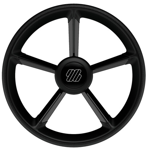 OHJAUSPYÖRÄ 350MM MUSTA/MUSTA V75