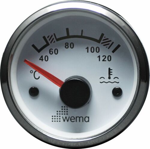 VEDEN LÄMPÖTILAMITTARI 120°, VALKOINEN/RUOSTUMATON TERÄS