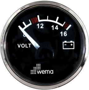 VOLTTIMITTARI 12V, MUSTA/RUOSTUMATON TERÄS