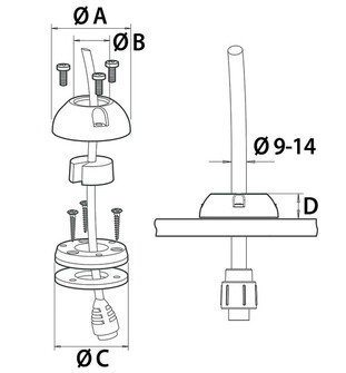 DECKSEAL MEDIUM KAAPELIN LÄPIVIENTI, RST