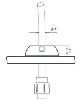 DECKSEAL MICRO KAAPELIN LÄPIVIENTI, MUSTA