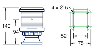 DHR-35 ANKKURIVALO JALUSTALLA 360°, VALKOINEN