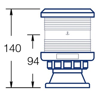 DHR-35 ANKKURIVALO JALUSTALLA 360°, VALKOINEN