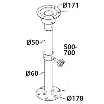 EMS PÖYDÄNJALKA, SÄÄDETTÄVÄ