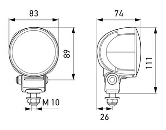 HELLA MARINE MODULE 70 GEN 5 MUSTA, PITKÄ KANTAMA