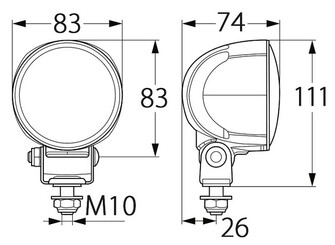 HELLA MARINE MODULE 70 GEN 5 MUSTA, PITKÄ KANTAMA