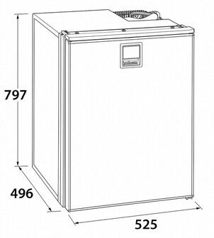JÄÄKAAPPI ELEGANCE 85L 12/24V, HOPEA