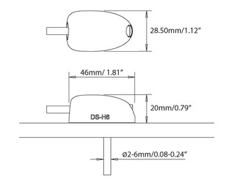KAAPELIN LÄPIVIENTI 2-6MM, VAAKA-ASENTEINEN, MUSTA