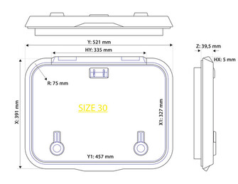 KANSILUUKKU LEWMAR OCEAN KOKO 30, REUNUKSELLA