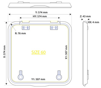 KANSILUUKKU LEWMAR OCEAN KOKO 60, REUNUKSELLA, KIILLOTETTU