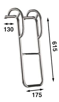 KEULATIKAS KÄDENSIJALLA 615MM, 2-ASKELMAA