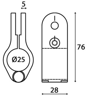 KEULATIKKAAN KIINNIKE 25MM PUTKEEN