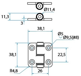 KITKASARANA 38,1x38,1mm, YLÄTAPPI