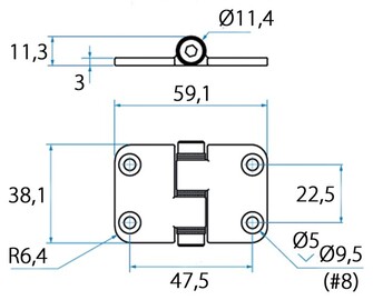 KITKASARANA 38,1x59,1MM, YLÄTAPPI