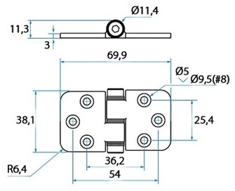 KITKASARANA 38,1x69,9MM, YLÄTAPPI
