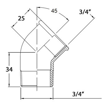 KULMAKAPPALE 45 3/4