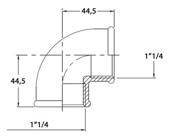 KULMAKAPPALE 90 1 1/4
