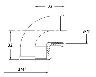 KULMAKAPPALE 90 3/4