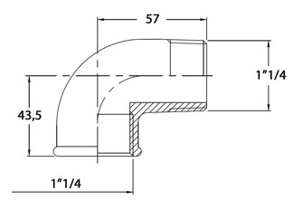 KULMAKAPPALE KIERTEILLÄ 90 1 1/4