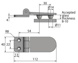 LASIOVEN SARANA 40x112MM, SEINÄ-LASI