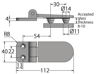 LASIOVENSARANA 112x40MM, SEINÄ-LASI