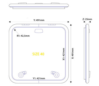 LEWMAR KANSILUUKKU, MATALA PROFIILI, KOKO 40