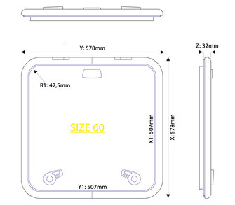 LEWMAR KANSILUUKKU MEDIUM PROFIILI KOKO 60
