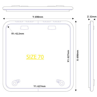 LEWMAR KANSILUUKKU MEDIUM PROFIILI KOKO 70, HOPEA