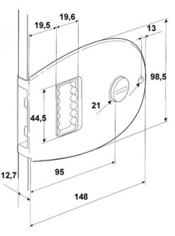 LIUKUOVENLUKKO M/S FLUSH OVAL