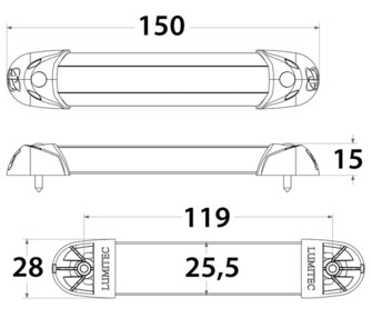 MINI RAIL2 LED VALOLISTA - VALKOINEN