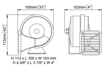MT1-L ÄÄNITORVI, KROMATTU, 12V