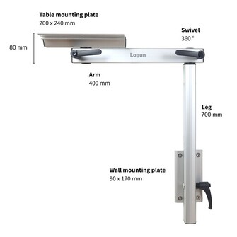 PÖYDÄN JALUSTA 700MM ALUMIINI