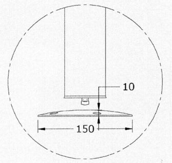 PÖYDÄNJALKA 76CM ALUMIINIA