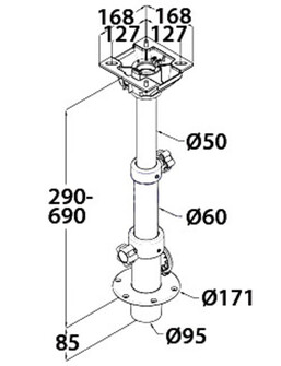 PÖYDÄNJALKA, KOLMIPORTAINEN