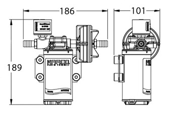 PAINEVESIPUMPPU UP3/E 15L/MIN 12/24V