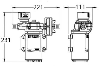 PAINEVESIPUMPPU UP6/E 26L/MIN 12/24V
