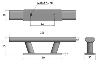 POLLARI MUSTA AISI316 205MM