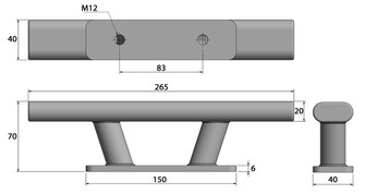 POLLARI MUSTA AISI316 265MM
