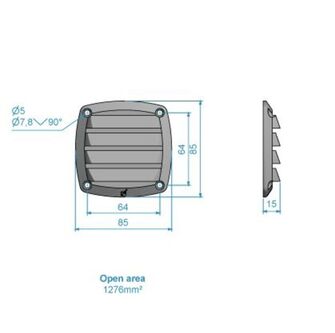 POLYPROPYLEENI-VENTTIILI 85x85MM, VALKOINEN