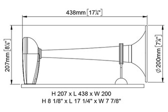 PW2-BN ÄÄNITORVI MUSTA 12V