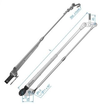 PYYHKIJÄN KAKSOISVARSI 462-600MM