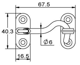 RUOSTUMATON TERÄS NIVELHAKA 67MM