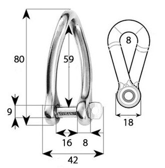 SAKKELI, KIERRETTY, PITKÄ 8mm