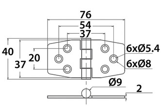 SARANA 37x76MM YLÄTAPPI