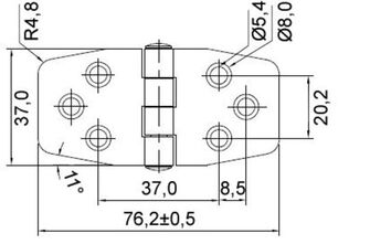 SARANA PEITELEVYLLÄ 37x76MM, KESKITAPPI