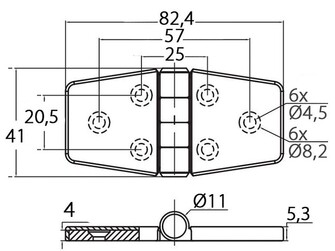SARANA PEITELEVYLLÄ 41x82,4MM
