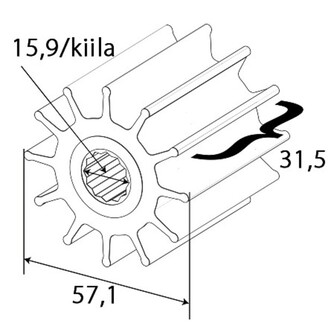 SIIPIPYÖRÄ F5-PUMPPUUN, KIILA